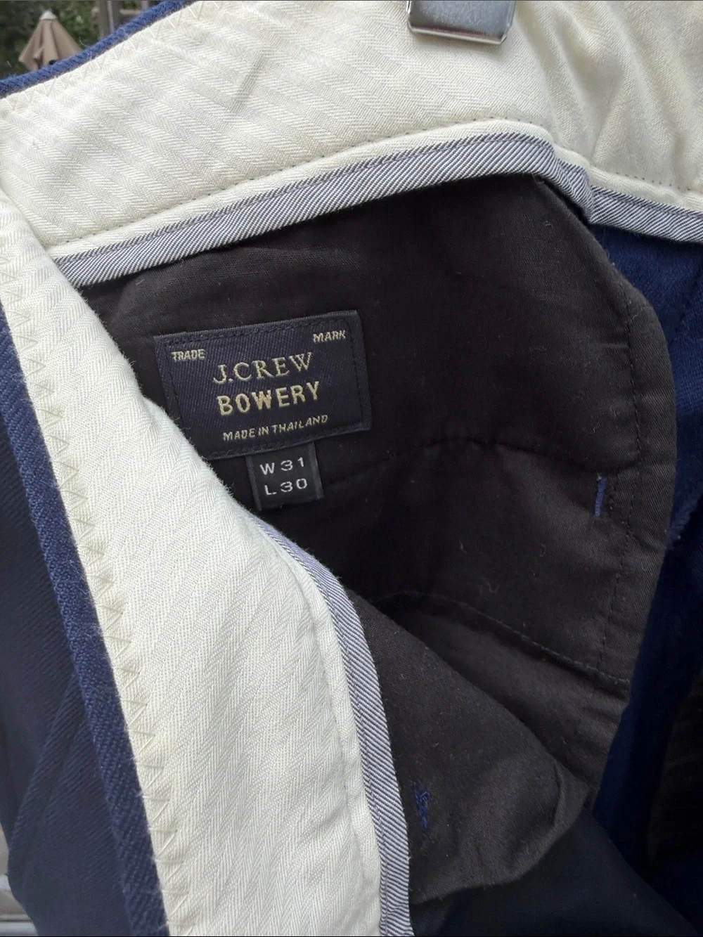 J. Crew Men's Navy Dress Trousers - Bowery Slim 31x30